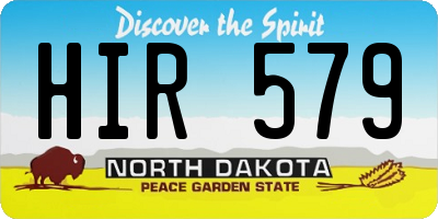 ND license plate HIR579