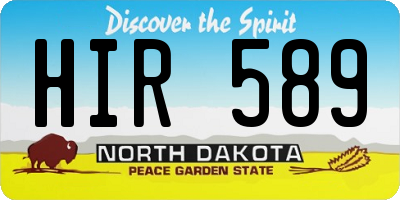 ND license plate HIR589