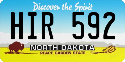 ND license plate HIR592