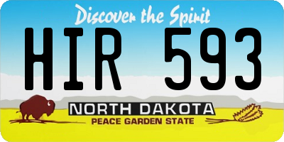 ND license plate HIR593