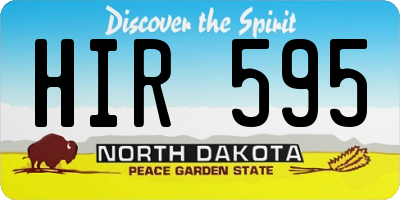 ND license plate HIR595