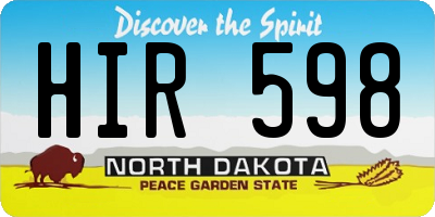 ND license plate HIR598