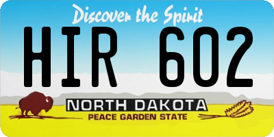 ND license plate HIR602