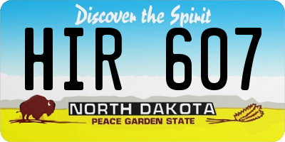 ND license plate HIR607