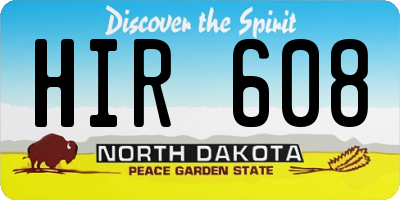 ND license plate HIR608