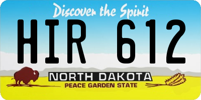 ND license plate HIR612