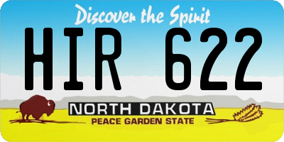 ND license plate HIR622