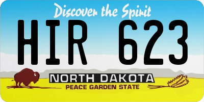 ND license plate HIR623