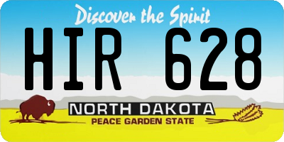ND license plate HIR628