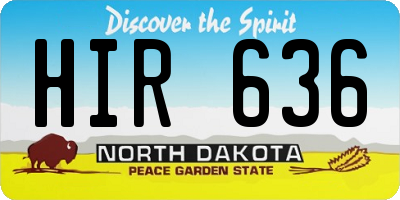 ND license plate HIR636
