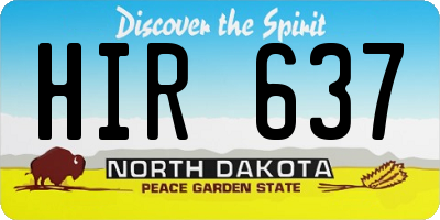 ND license plate HIR637