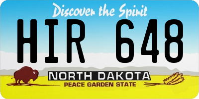 ND license plate HIR648