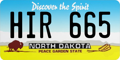 ND license plate HIR665