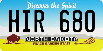 ND license plate HIR680