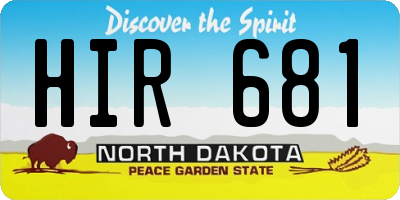 ND license plate HIR681