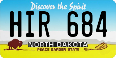 ND license plate HIR684