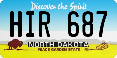 ND license plate HIR687