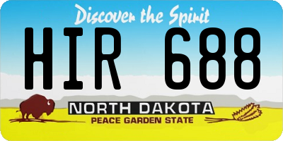 ND license plate HIR688