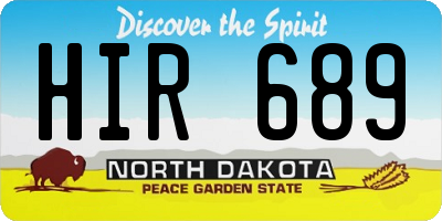 ND license plate HIR689