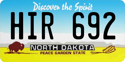 ND license plate HIR692