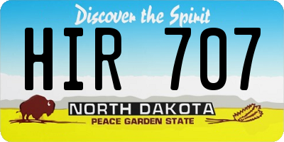 ND license plate HIR707