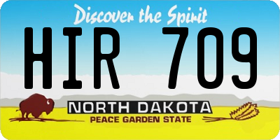 ND license plate HIR709