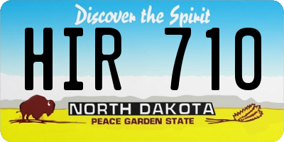 ND license plate HIR710