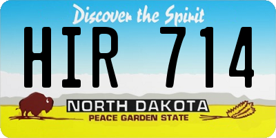 ND license plate HIR714