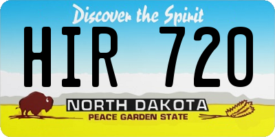 ND license plate HIR720
