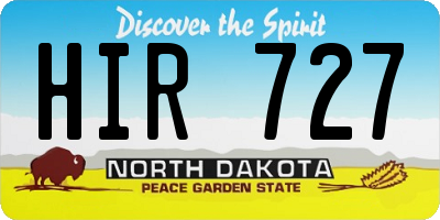 ND license plate HIR727