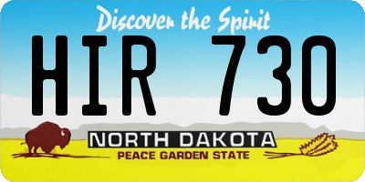 ND license plate HIR730