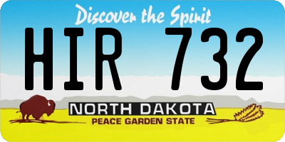 ND license plate HIR732