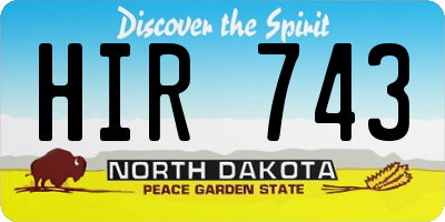 ND license plate HIR743