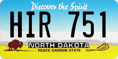 ND license plate HIR751