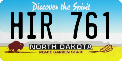ND license plate HIR761