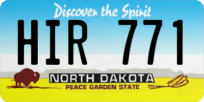 ND license plate HIR771