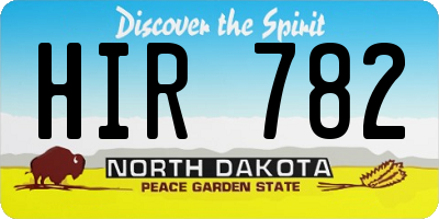 ND license plate HIR782