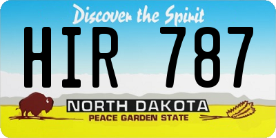 ND license plate HIR787