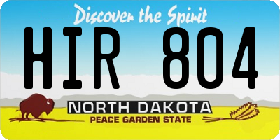 ND license plate HIR804
