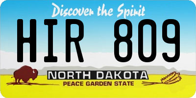 ND license plate HIR809