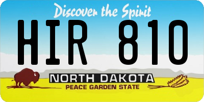 ND license plate HIR810