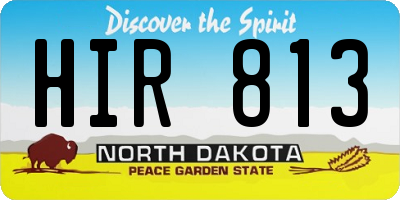 ND license plate HIR813