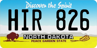 ND license plate HIR826