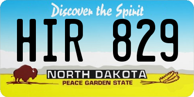 ND license plate HIR829