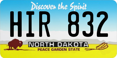 ND license plate HIR832