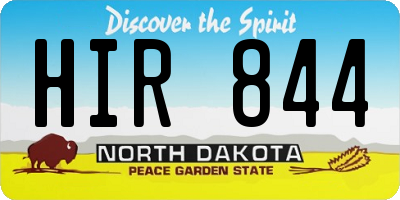 ND license plate HIR844