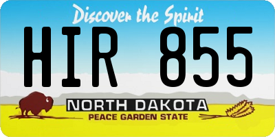 ND license plate HIR855