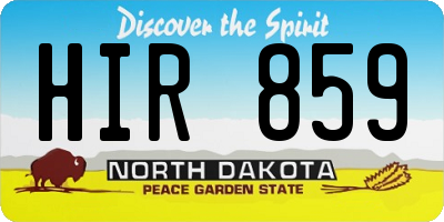 ND license plate HIR859