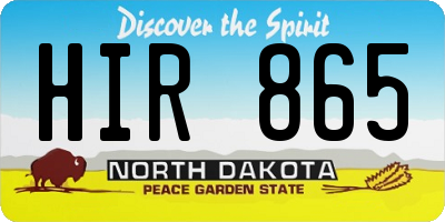ND license plate HIR865
