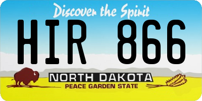 ND license plate HIR866